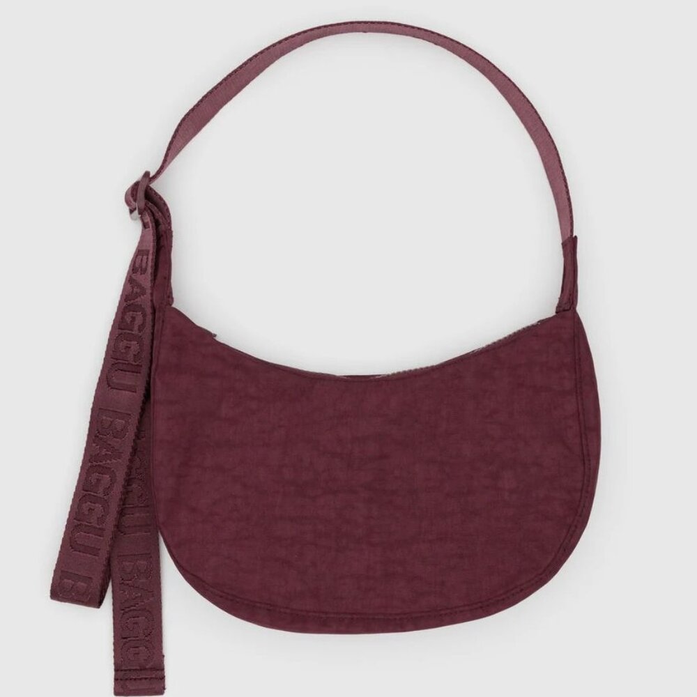 NWT Baggu Small Crescent Bag - Mahogany